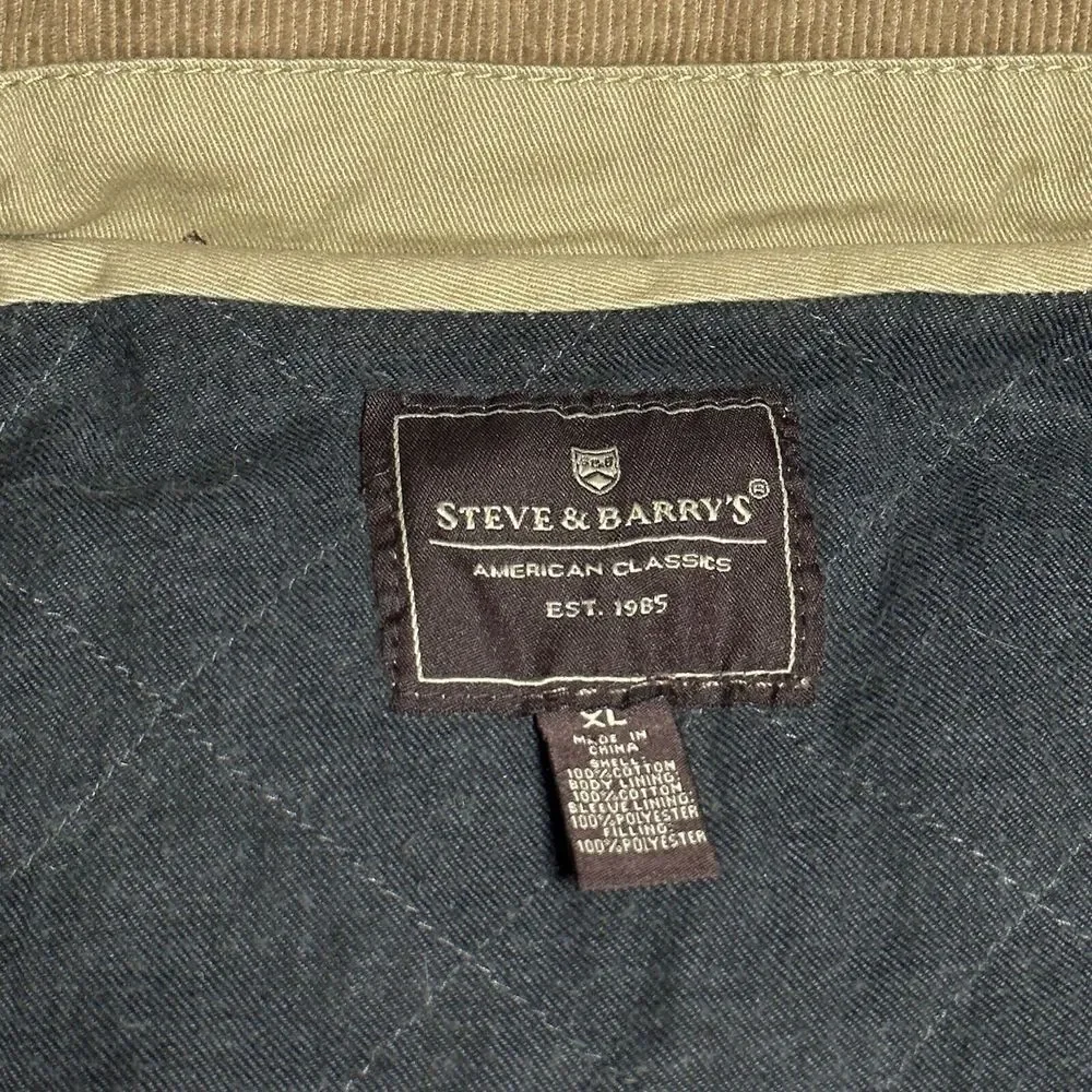 Vintage Y2K Steve & Barry's Corduroy Collar Brown Tan‎ Workwear Jacket Men's XL
